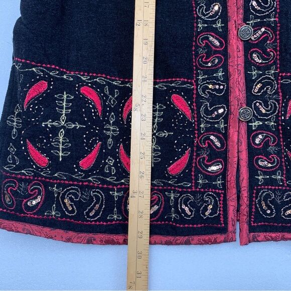 White Stag Vintage Black Embroidered Zip Front Jacket Size XL - Picture 15 of 15